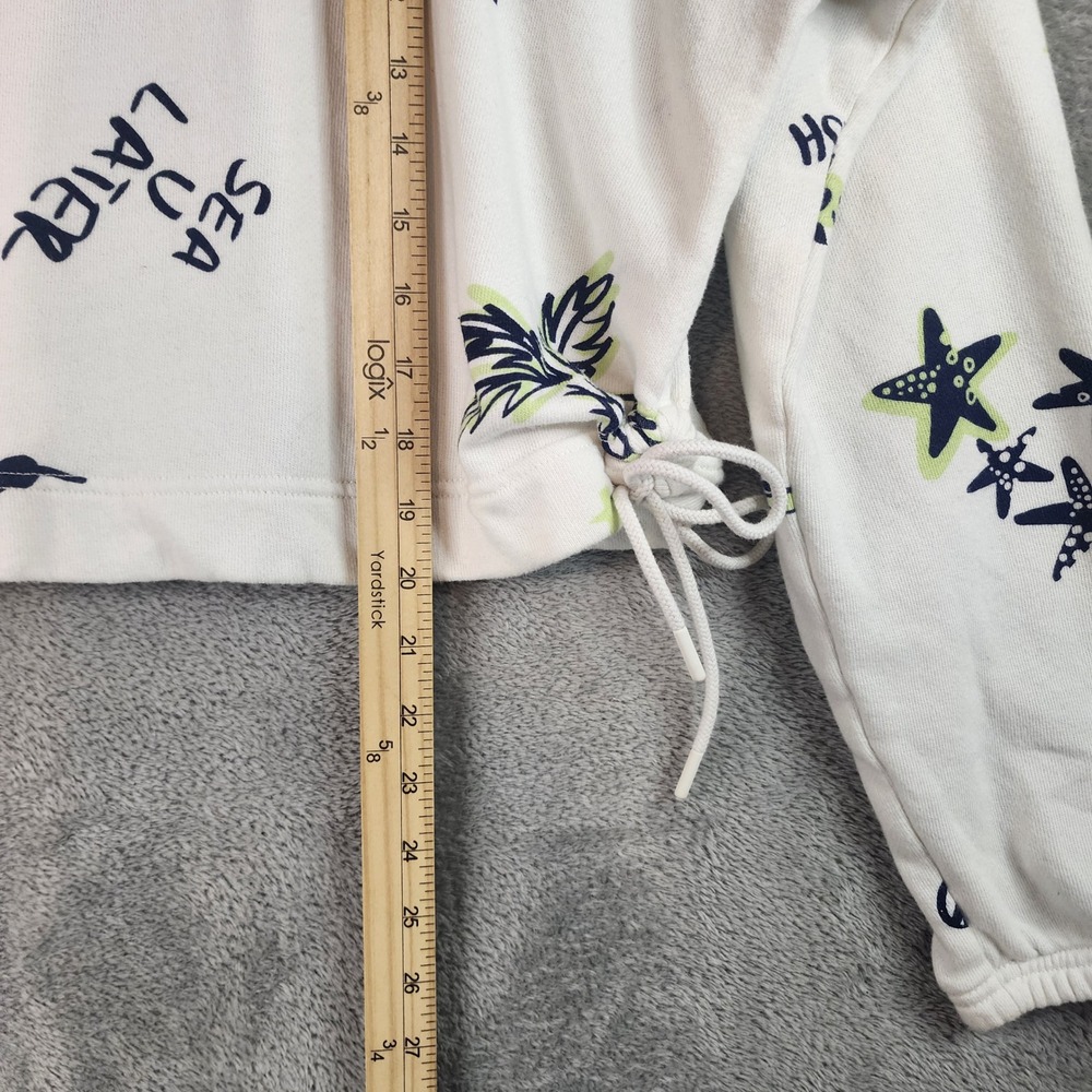 Offline by Aerie Sweatshirt Womens Small  White Graphic Print Drawstring Hem - Picture 5 of 13